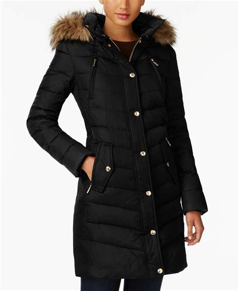 macys michael kors petite large coat|Michael Kors ladies puffer coats.